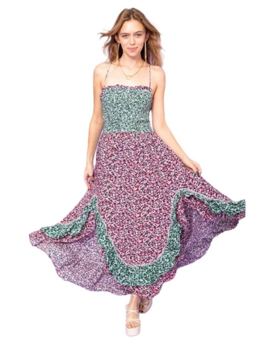 FREE PEOPLE ONE I LOVE FLORAL MAXI DRESS Size Medium